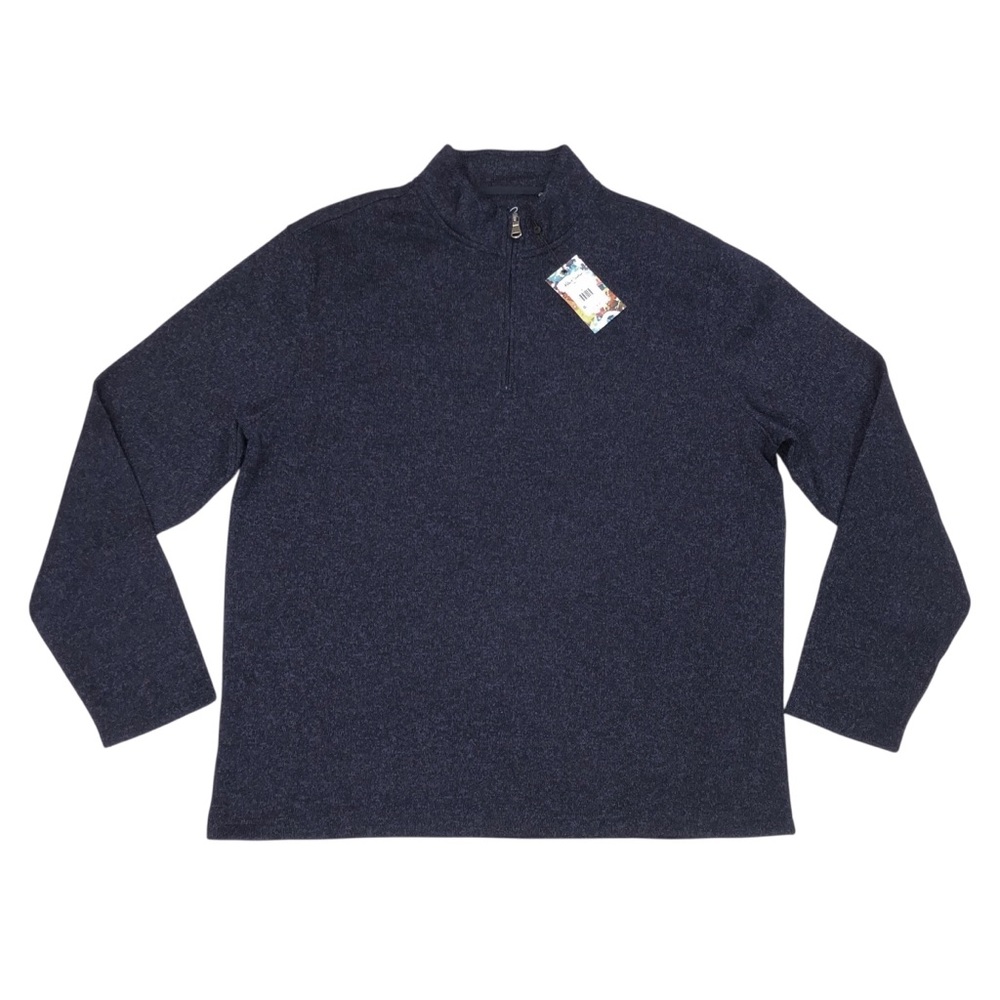Robert Graham Men's Kenwood 1/4 Zip Fleece Sweater Navy Blue Size XL NWT $178